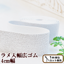 ラメ入り 幅広 ゴム シルバー 4cm幅 ■ 40mm 平ゴム 平織り カラー お弁当 衣装 サスペンダー ベルト スカート パンツ 入園 入学 ハンドメイド 手芸 手作り ■