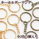 キーホルダーリング チェーン付 5個セット 全2色 《 ゴールド キーホルダー リング チェーン アクセサリー チャーム パーツ 二重リング キーリング 鎖 金具 アクセ 手芸 手作り ハンドメイド eki20 》