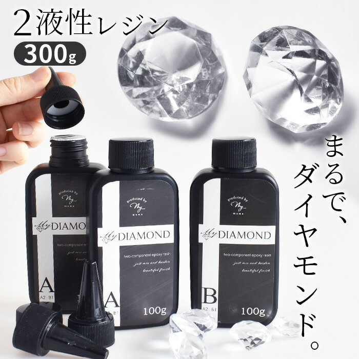 2液性 レジン液 マイダイヤモンド 300g ■ 2液性レジン MyDiamond 主剤 200g 硬化剤 100g エポキシ レジン 高品質 クリア 二液性 エポキシ樹脂 エポキシレジン クラフト アクセサリー パーツ 手作り MYmama ■