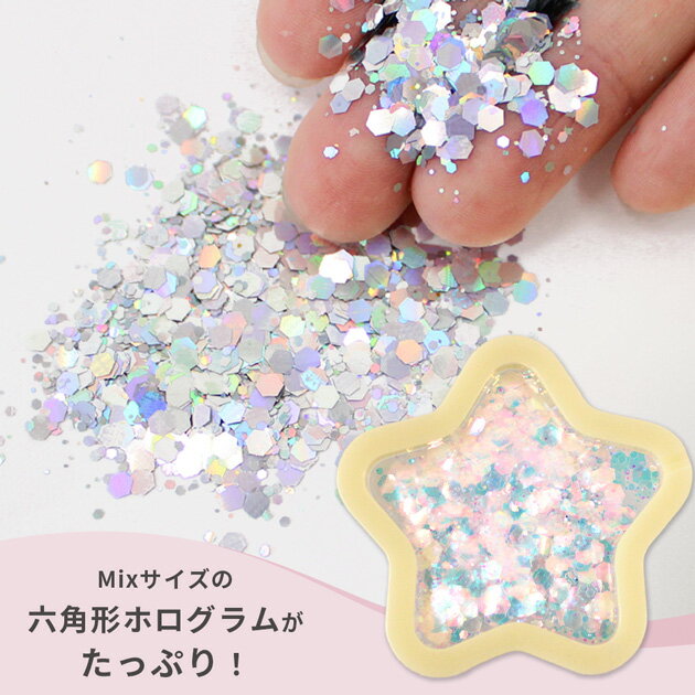 封入 パーツ 沈む ホログラム オーロラ ＆ ゴールド ホロスノー 全8色 ■ キラキラ ...