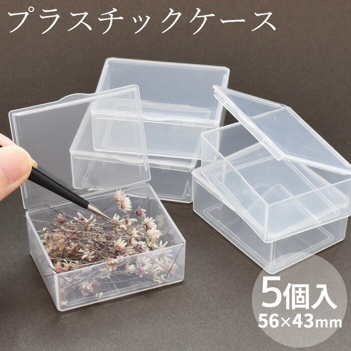 クリア プラスチックケース 5個 約56×43×21mm ■ 透明 プラスチック プラ パーツ ケース 収納 小分け 蓋付き 小型 小…