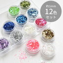 ホログラム 約1mm 12色セット ■ ラメ キラキラ 封入 パーツ デコ 素材 オシャレ スパンコール レジン液 uv シャカシャカ カシャカシャ シェイカー...