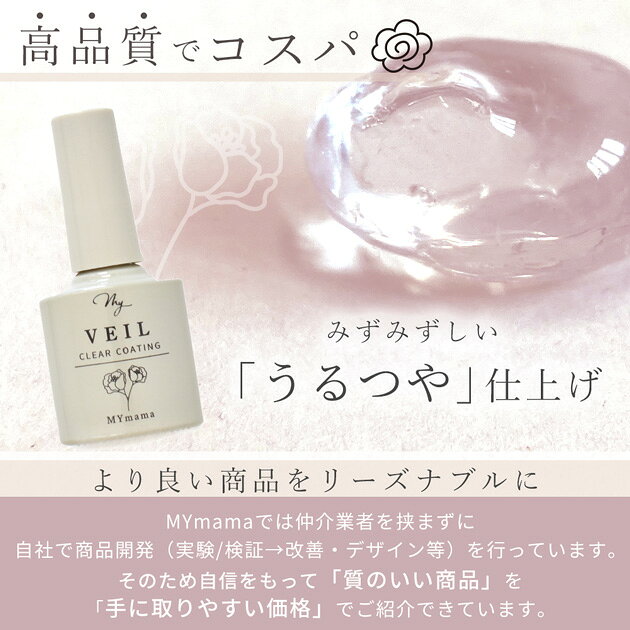 【半額セール】 【4H限定クーポン～24日23:59】レジン コーティング液 MY VEIL マイヴェール クリア マット 8ml 詰め替え 20ml ■ コーティング剤 レジン液 高品質 コスパ UV LED コート剤 トップコート 仕上げ ツヤ出し アクセサリー レジンクラフト ハンドメイド ■ auc-my-mama-10031855 手作り工房MYmama(エムワイママ) サンプル画像2