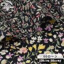 60 ローン 生地 鳥 と 赤い実 / カラフル 小花 ■ 花柄 フラワー 小花 ブラック 綿 コットン ブラウス ワンピース シャツ スカート 洋服 インテリ...