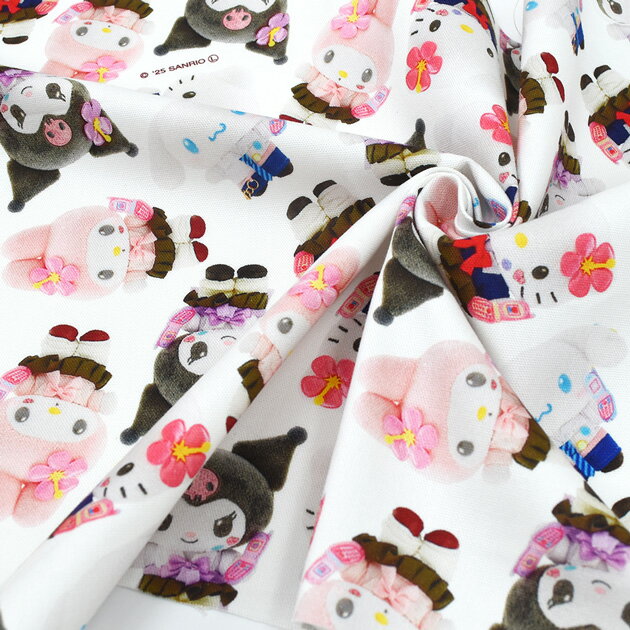 SANRIO キャラクター オックス 生地 平成コギャル インクジェットプリント ■ サン...