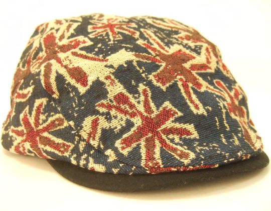 横浜最新 鮮やかブリティッシュ柄♪魅惑のハンチング ネイビー系 メンズレディース 送料無料 帽子35