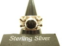 横浜最新 シルバー925SILVER銀♪魅惑のクロム風リング黒 11号 10.7gメンズレディース 送料無料指輪A72a