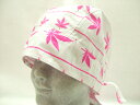 横浜最新 マリファナ♪魅惑のバンダナキャップ 白/ピンク Marijuana Pinkメンズレディース 4枚まで送料180円52