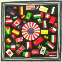 横浜最新 万国旗☆魅惑のバンダナ World Flag 黒/紺枠メンズレディース 同梱4枚まで送料180円BandanaA11n