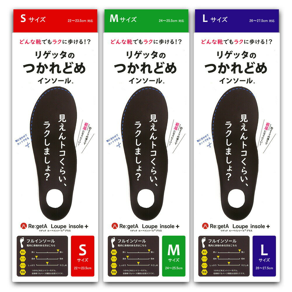 リゲッタ 中敷き ルーペ インソール プラス MTR-FL フルソール つかれどめ 足裏の負担軽減 歩きやすい Re:getA Loupe insole plus