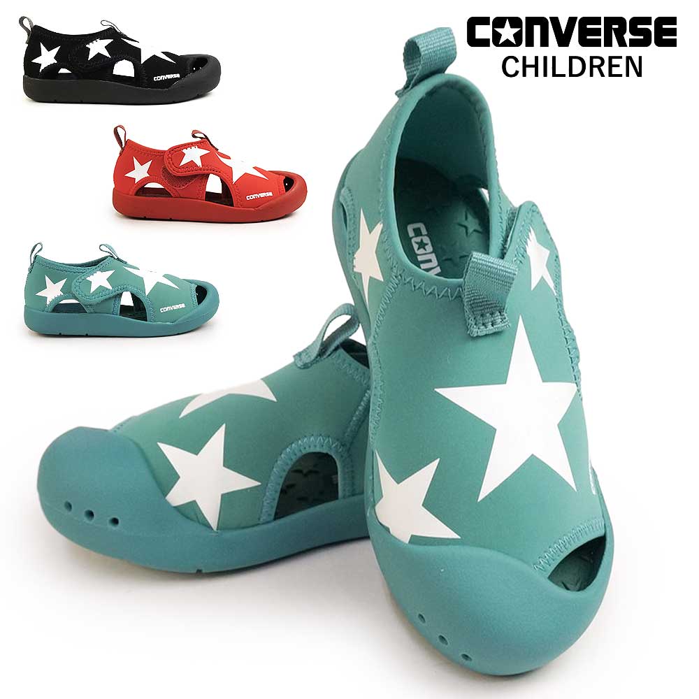 Rakuten - コンバース キッズ CVスター サンダル キッズスニーカー マジックテープ アウトドア 水遊び 速乾 CONVERSE KID'S CVSTAR SANDAL
