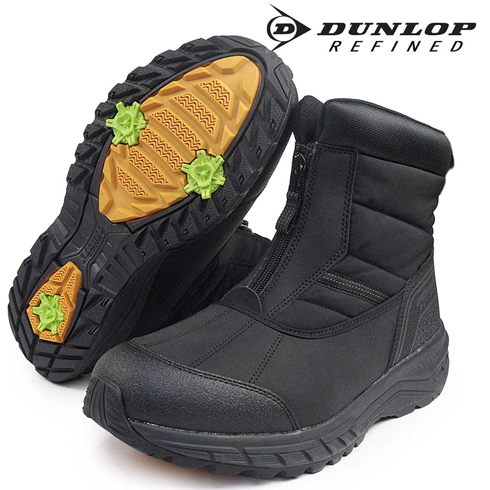 ダンロップリファインド スノーブーツ 防水 メンズ DU6017 幅広 防寒 ファスナー ジッパー 雪国 DUNLOP..