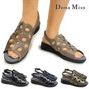 ドナミス サンダル レディース 6219 パンチング コンビ バックストラップ レザー 本革 日本製 Dona Miss