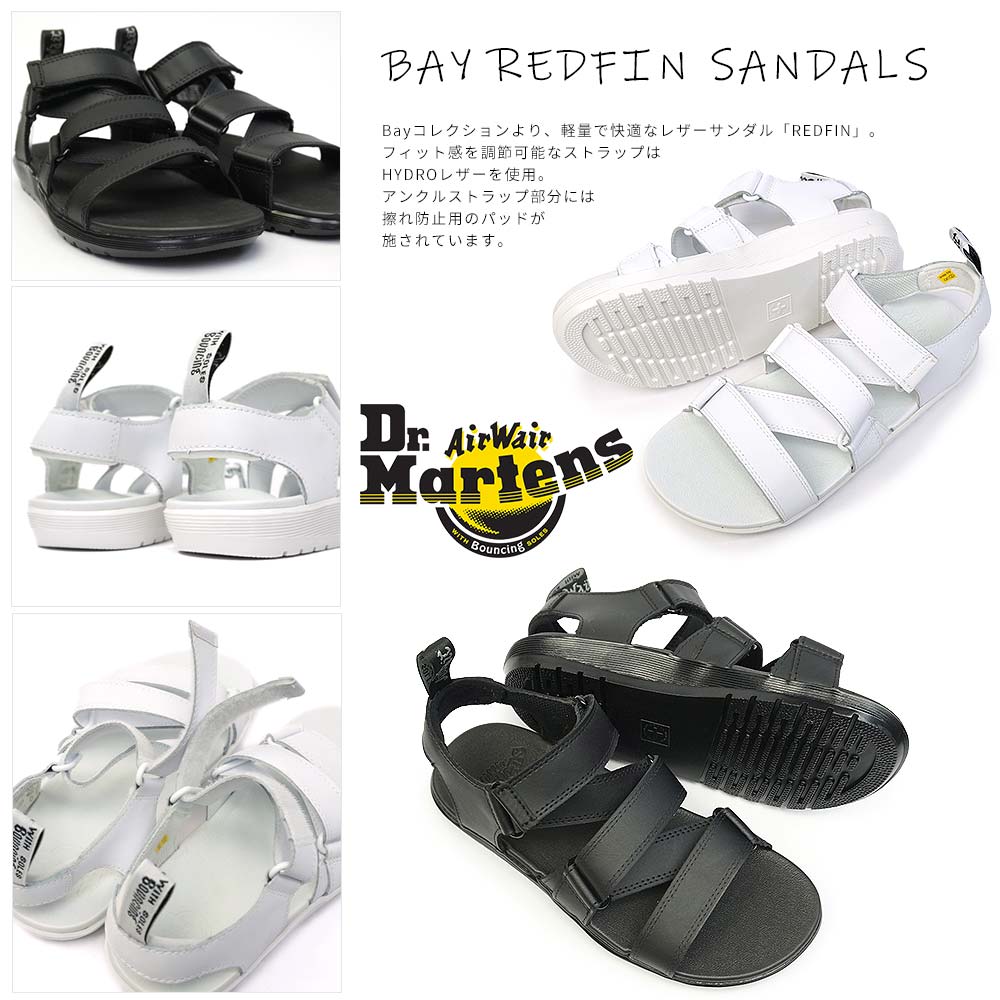 ドクターマーチンサンダルREDFINレッドフィンレディースストラップベルクロレザーDr.MARTENSBAYREDFINSANDALS