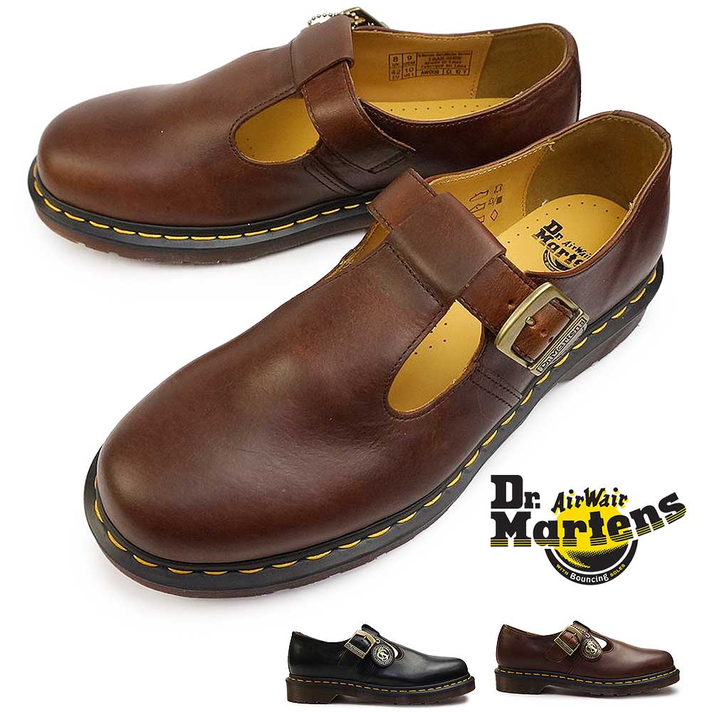 ドクターマーチン Tバー シューズ メンズ クラシック カジュアルシューズ レザー イエローステッチ 正規品 Dr.Martens T-Bar Shoe