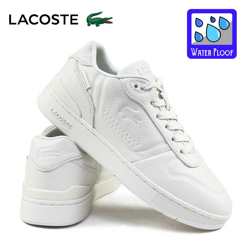 Rakuten - ラコステ レディース 防水スニーカー 白 レザー Tクリップ シールド 225 1 SFA 50SFA0201 本革 LACOSTE T-CLIP SHIELD 225 25秋冬新作