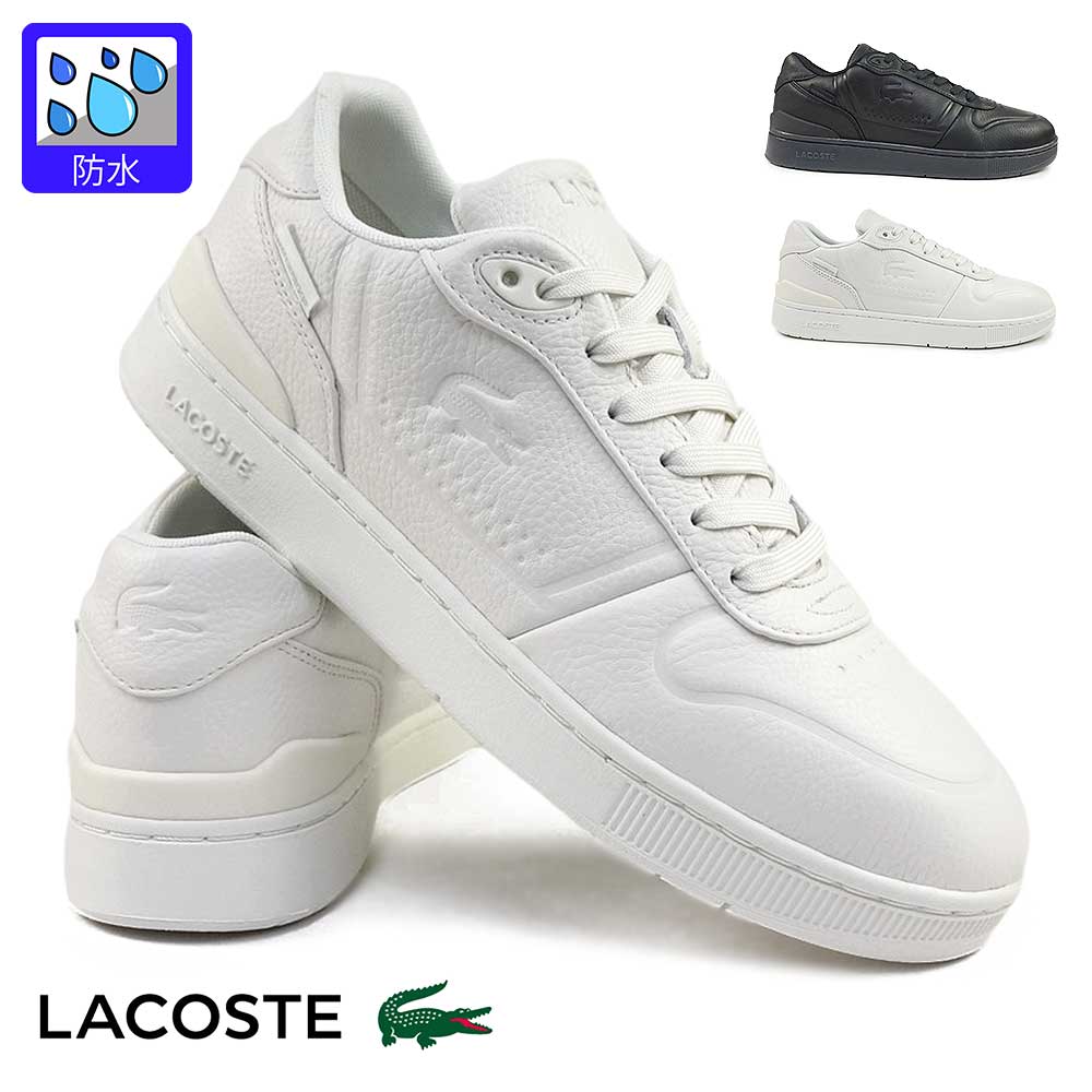 ラコステ 防水スニーカー メンズ 靴 黒 白 レザー Tクリップ シールド 225 50SMA0192 50SMA0193 LACOSTE T-CLIP SHIELD 225 25秋冬新作