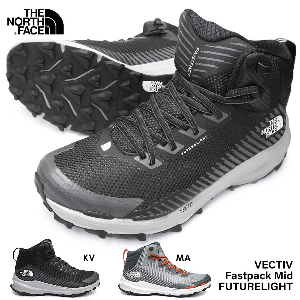 ザ ノースフェイス メンズ スニーカー 防水 NF02223 トレッキングシューズ 軽量 ミッドカット ハイキング THE NORTH FACE VECTIV Fastpack Mid FUTURELIGHT