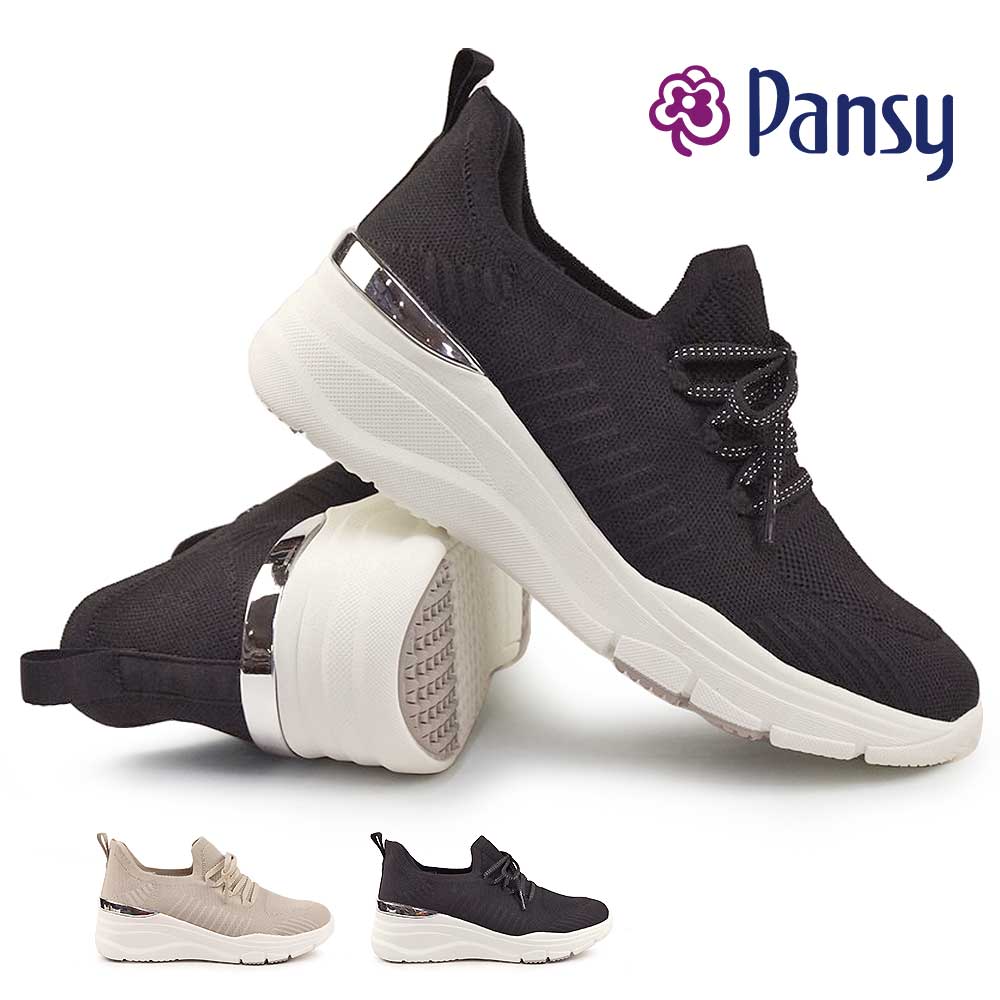 Rakuten - パンジー レディース スニーカー 7504 ハンズフリー スリッポン 軽量 抗菌 幅広 3E ニットスニーカー Pansy 母の日プレゼント