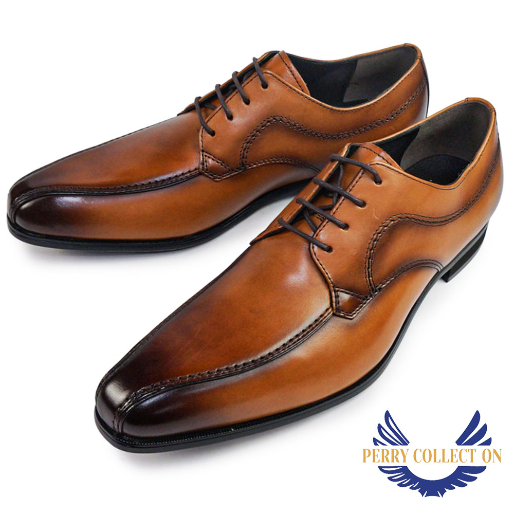 【最大100%ポイントバック抽選】ペリー コレクション 靴 幅広 本革 PR4060 外羽根 スワローモカ メンズ ビジネスシューズ ロングノーズ 紐靴 PERRY COLLECTION by madras tksn