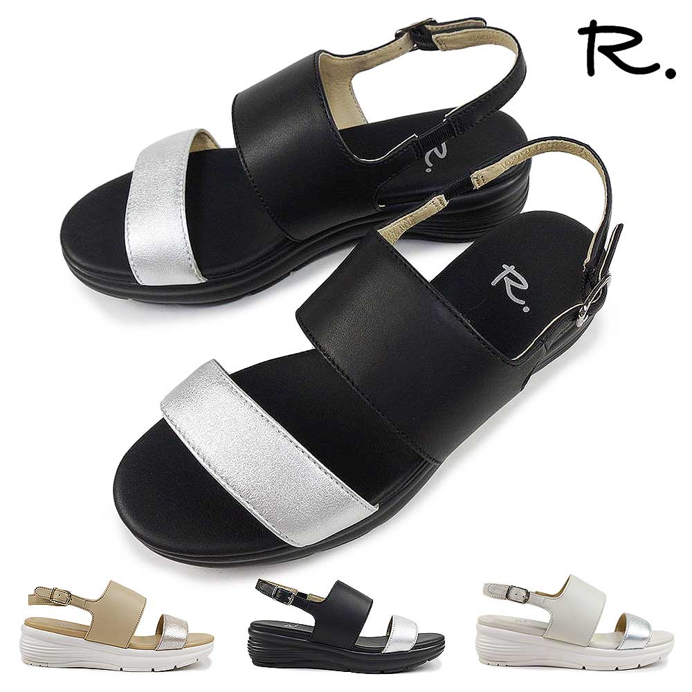 R.（アールドット） byリーガル レディース きれいめ 厚底サンダル 履きやすい S12C レザー 本革 きら..