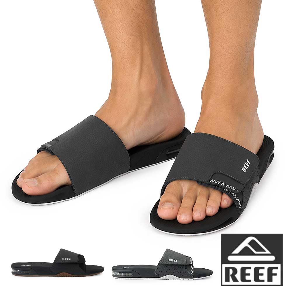 Rakuten - リーフ スライドサンダル メンズ FANNING SLIDE ビーチサンダル マジック ベルクロ 素足 REEF OFFSHORE 26春夏新作