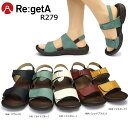 リゲッタ レディース サンダル R279 フラット ストラップ バックベルト 日本製 コンフォート Re:getA