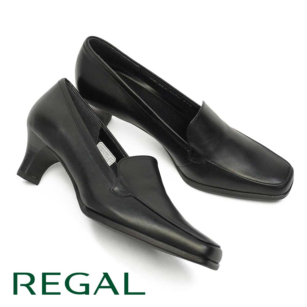 Rakuten - リーガル モカパンプス レディース オフィス 黒 5cmヒール F05M 靴 本革 式典用 リクルート 通勤 日本製 REGAL
