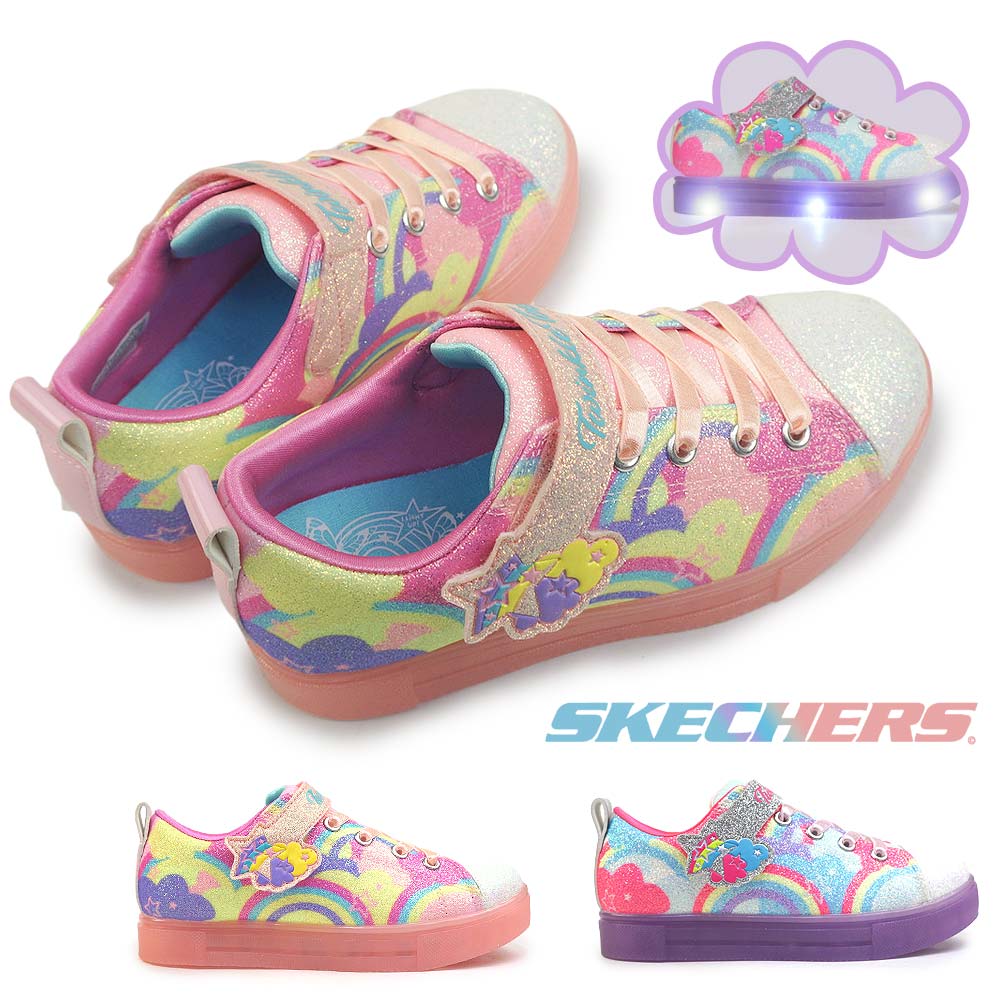 スケッチャーズ 光る靴 ガールズ 314749L スニーカー 虹 星 雲 マルチカラー スイッチ 子供靴 キッズ ジュニア 女の子 SKECHERS Girls S LIGHTS Twinkle Sparks ICE 2.0 SHIMMERING SKY