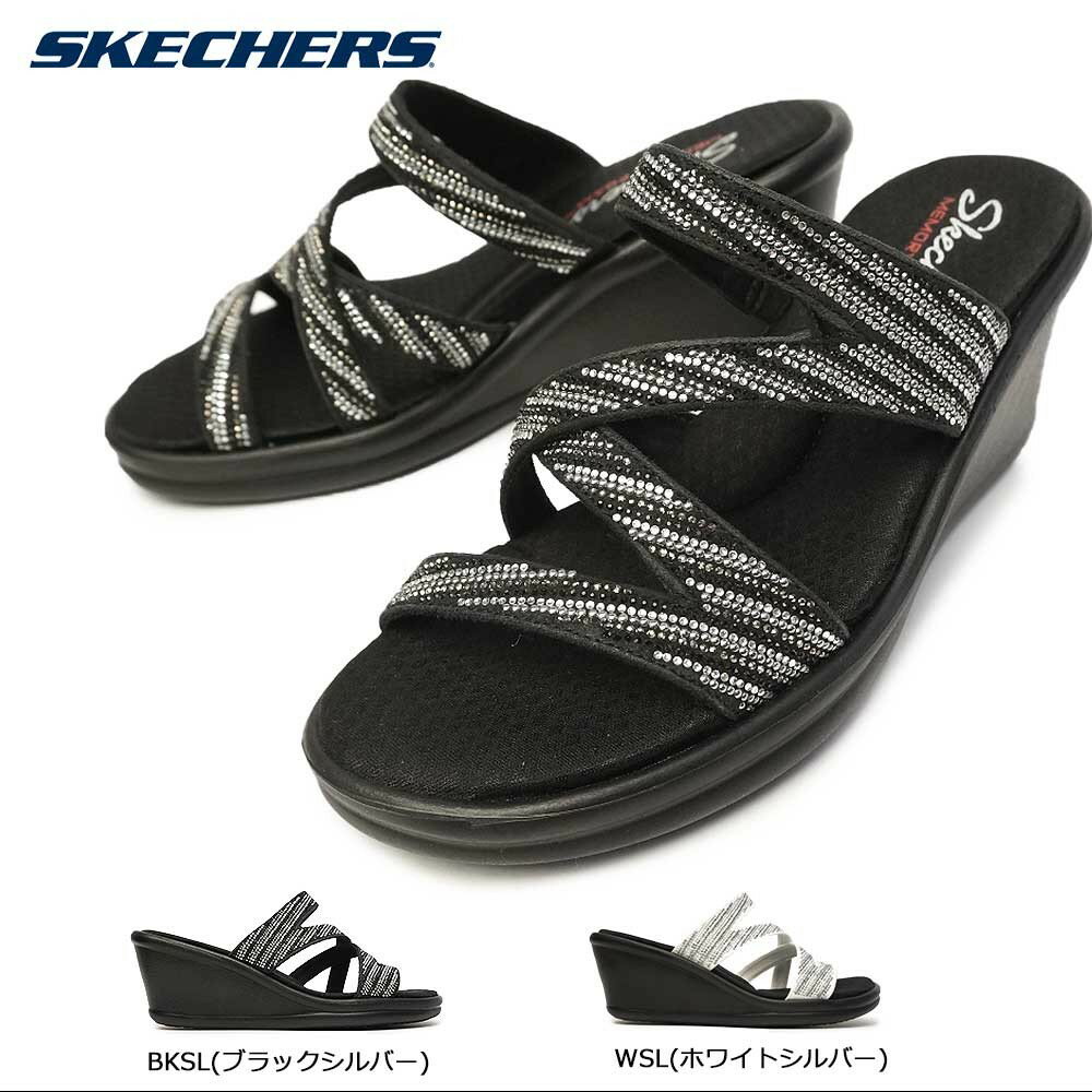 スケッチャーズ レディース サンダル 32925 ラインストーン メモリーフォーム ミュール SKECHERS Rumblers MEGA FLACH