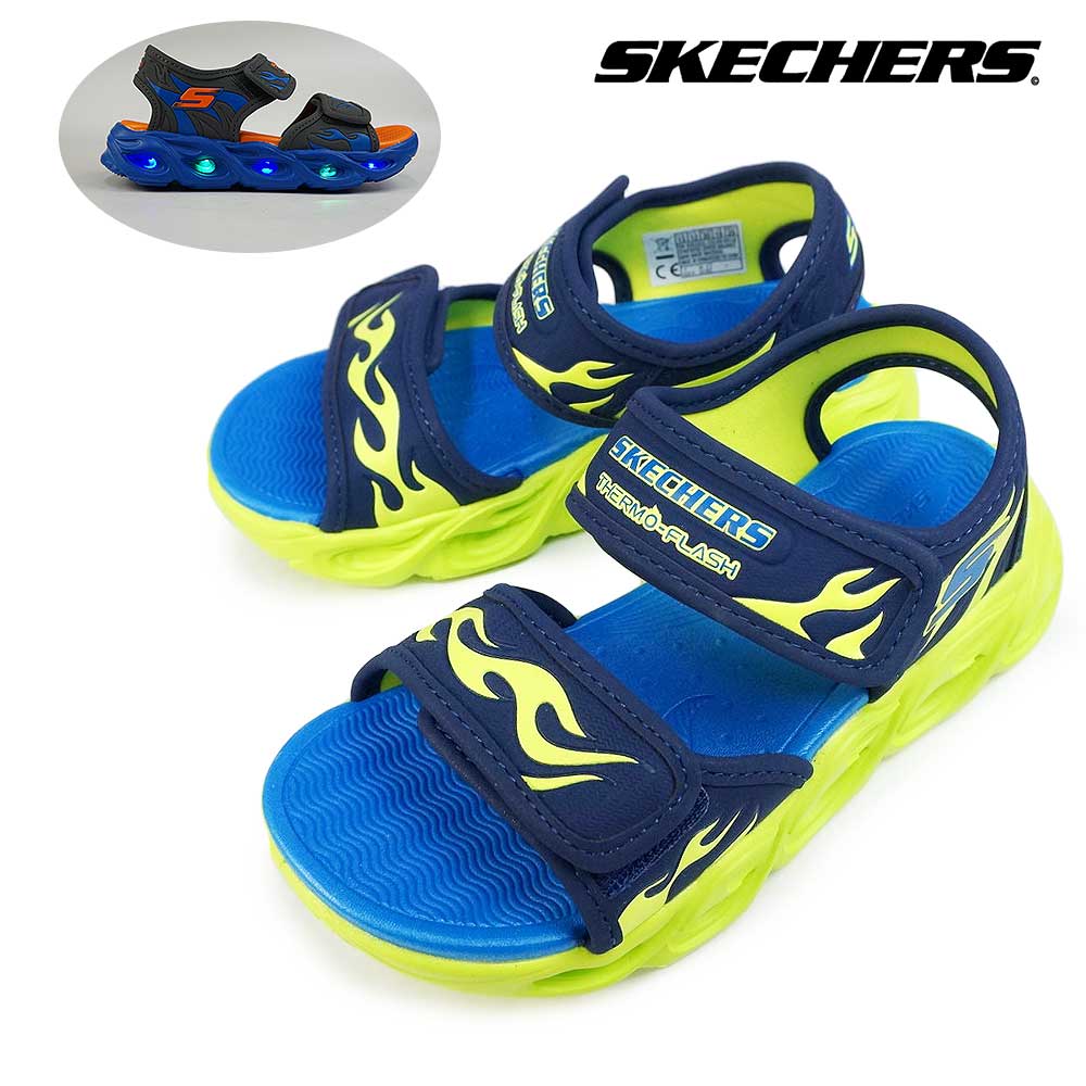 スケッチャーズ 光る靴 男の子 サンダル 400102L サーモフラッシュ ヒート タイド 子供靴 キッズ ジュニア SKECHERS S-Lights Thermo-Flash - Heat Tide