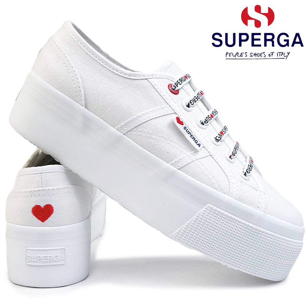 スペルガ スペルガ スニーカー レディース 厚底 3S11386W 2790 ハート刺繍 LITTLE HEARTS EMBROIDERY SUPERGA