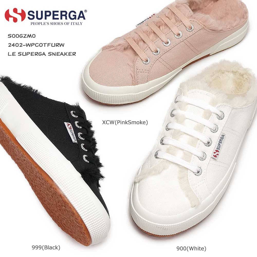 スペルガ スペルガ レディース ミュール スニーカー S00GZM0 2402 WPCOTFURW サンダル ファー モコモコ SUPERGA