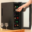 ワインセラー 12本収納 ワインクーラー ペルチェ方式 温度 ディスプレイ オシャレ ブラック タッチパネル式 LED表示 ワインセラBCW-35C