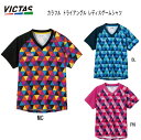 ※即納可 卓球 VICTAS ヴィクタス TSP VICTAS PLAY 卓球ウエア カラフル トライアングル レディースゲームシャツ 612104 ユニフォーム/卓球用品/卓球シャツ/女子用/チームビクタス プレイ ウィメンズ