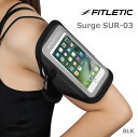 FITLETIC フィットレティック ランニング アームバンド サージ Surge SUR-03 BLK ブラック/iPhone13対応/Galaxy S21 FE対応/スマホポーチ/タッチパネル対応/トレラン/ジョグ/バイク/自転車/登山/トレッキング/携帯/フィトレティック/ネコポス発送