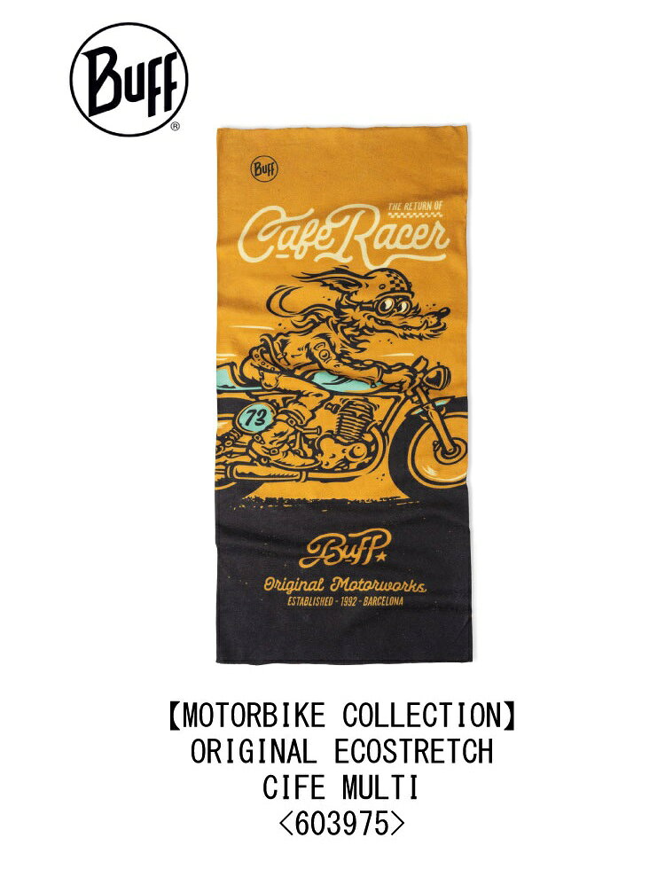 商品情報 品名 BUFF バフ ネックチューブ ORIGINAL ECOSTRETCH【MOTORBIKE COLLECTION】CIFE MULTI 603975 オリジナルエコストレッチ/2026SS/フェイスガード/ランニングマスク/UPF50/速乾/シームレス/日焼け/UVカット/モーターサイクル/バイク/ツーリング/ライダー/自転車/ネコポス発送効果 山中教授が、飛沫感染予防の為に「BUFF」がランニングに有効と情報発信されたことでも有名！説明 【MOTORBIKE COLLECTION】スペインのイラストレーターAlex Patrocinioは、ヘビーメタル、スケートボード文化、カスタムバイクへの情熱をこの独占的なBUFFコレクションに注ぎ込んでいます。20年以上の経験を持つ彼の大胆で反抗的なスタイルは、カスタムグラフィックスやモーターサイクルグラフィックスで称賛され、地下のバイクシーンの生のエネルギーを生き生きとさせます。このコレクションは、彼の独特な美学を反映し、速度、自由、そして態度を際立つデザインに融合しています。ヴィンテージレースやワイルドなロードアドベンチャーにインスパイアされ、各ピ ースは旅の愛のために走る恐れ知らずの精神を体現しています これまでに作られた中で最も多機能なアクセサリーです。リサイクルプラスチックボトルから作られ、日焼け防止機能を提供し、12通り以上の異なる方法で着用できます。フリップして、ねじって、折り畳んで、Originalはあらゆる状況で対応します。暑い日も、寒い日も、風の強い日も、晴れた日も、あなたが最も好きな活動をしている間も。出かける際には必ず持って行きましょう素材・生産国 素材：リサイクルポリエステル95% ポリウレタン5%サイズ：23×53cm重量：40g機能：UVカット、UPF50、リサイクル、4WAYストレッチ、多機能、100％シームレス、速乾【原産国】スペイン豊富な使用方法 ・ネッカチーフシーンに合わせて首元のワンポイントに・フェイスマスク首周りから口元までカバー・リストバンド汗をふいたり目印に・ヘッドバンド吸水性バツグンだからスポーツの時にも・ヘアバンドカチューシャとしてアレンジ・フーラード髪を通し、出した毛先のアレンジを楽しむ・シュシュ髪を束ねてシュシュとして・サハリンそのまま被ってターバン風・フード首元から頭までしっかりカバー・バラクラバ鼻周りから頭まで風やほこりをガード・キャップねじるだけで帽子に・パイレーツ結び目を動かしてサイズの調整が可能備考 ※掲載商品の仕様、デザイン、生産国、発売時期は予告なく変更する場合がありますので、あらかじめご了承ください。 ※掲載画像の色彩は、実際の商品と多少異なる場合があります。 ※ネコポスでの発送（ポスト投函となります）です。配達日、配達時間の指定はできません。#NAKAJIMASPORTS#KAHOKUTOWNBUFF バフ ネックチューブ ORIGINAL ECOSTRETCH【MOTORBIKE COLLECTION】CIFE MULTI 603975 オリジナルエコストレッチ/2026SS/フェイスガード/ランニングマスク/UPF50/速乾/シームレス/日焼け/UVカット/モーターサイクル/バイク/ツーリング/ライダー/自転車/ネコポス発送 スペイン生まれのネックチューブ！あの山中教授が、飛沫感染予防の為に「BUFF」がランニングに有効と情報発信されたことでも有名！ 【MOTORBIKE COLLECTION】スペインのイラストレーターAlex Patrocinioは、ヘビーメタル、スケートボード文化、カスタムバイクへの情熱をこの独占的なBUFFコレクションに注ぎ込んでいます。20年以上の経験を持つ彼の大胆で反抗的なスタイルは、カスタムグラフィックスやモーターサイクルグラフィックスで称賛され、地下のバイクシーンの生のエネルギーを生き生きとさせます。このコレクションは、彼の独特な美学を反映し、速度、自由、そして態度を際立つデザインに融合しています。ヴィンテージレースやワイルドなロードアドベンチャーにインスパイアされ、各ピ ースは旅の愛のために走る恐れ知らずの精神を体現しています これまでに作られた中で最も多機能なアクセサリーです。リサイクルプラスチックボトルから作られ、日焼け防止機能を提供し、12通り以上の異なる方法で着用できます。フリップして、ねじって、折り畳んで、Originalはあらゆる状況で対応します。暑い日も、寒い日も、風の強い日も、晴れた日も、あなたが最も好きな活動をしている間も。出かける際には必ず持って行きましょう 素材：リサイクルポリエステル95% ポリウレタン5%サイズ：23×53cm重量：40g機能：UVカット、UPF50、リサイクル、4WAYストレッチ、多機能、100％シームレス、速乾【原産国】スペイン 2