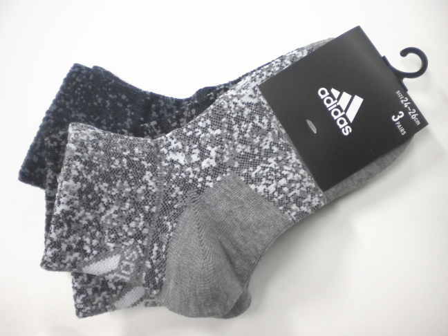 adidas アディダス ショートソックス3足組　06B37W