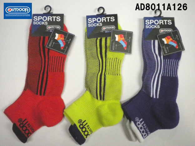 OUTDOOR SPORTS ライン ショートソックス AD8011A126