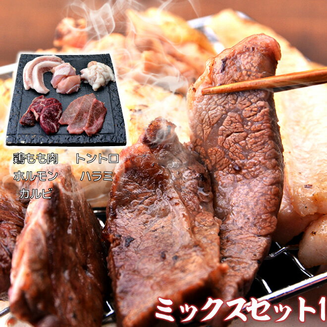 父の日 内祝　ギフト プレゼント 誕生日 牛肉 国産牛 ミックスセット1 カルビ100g トントロ100g 鶏もも..