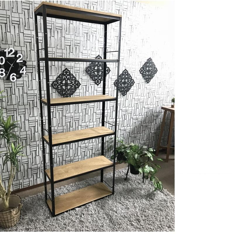 10%offクーポン配布中 【アウトレット】シェルフ 80cm リビング収納【ヤード シェルフ】 書棚 収納 完成品 アジャスター付き 未使用/現品限り 送料無料 0729 [3]