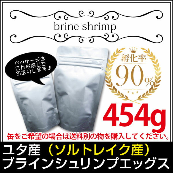 送料無料 メール便N ユタ産 ソルトレイク産 ブラインシュリンプエッグス 孵化率90％ 454g＜無印缶小分けタイプ＞ 金魚小屋-希-福岡 メダカやグッピーにも