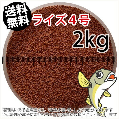 日清丸紅飼料ライズ4号 粒径0.58～0.84mm 2kg小分け品 宅配もしくはレターパック 東北北海道沖縄送料800円／金魚小屋-希-福岡／3日 