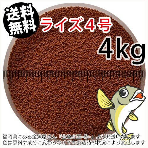 日清丸紅飼料ライズ4号(粒径0.58～0.84mm)4kg小分け品(★宅配便★※東北・北海道・沖縄は別途送料800円／金魚小屋-希-福岡／3日)