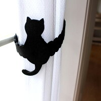 カーテン関連 タッセル 黒猫マグネットタッセル