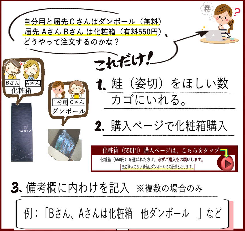 化粧箱　本造り鮭姿切用 auc-niigatatakeuchi-10000525 干した鮭の専門店 新潟たけうち サンプル画像2