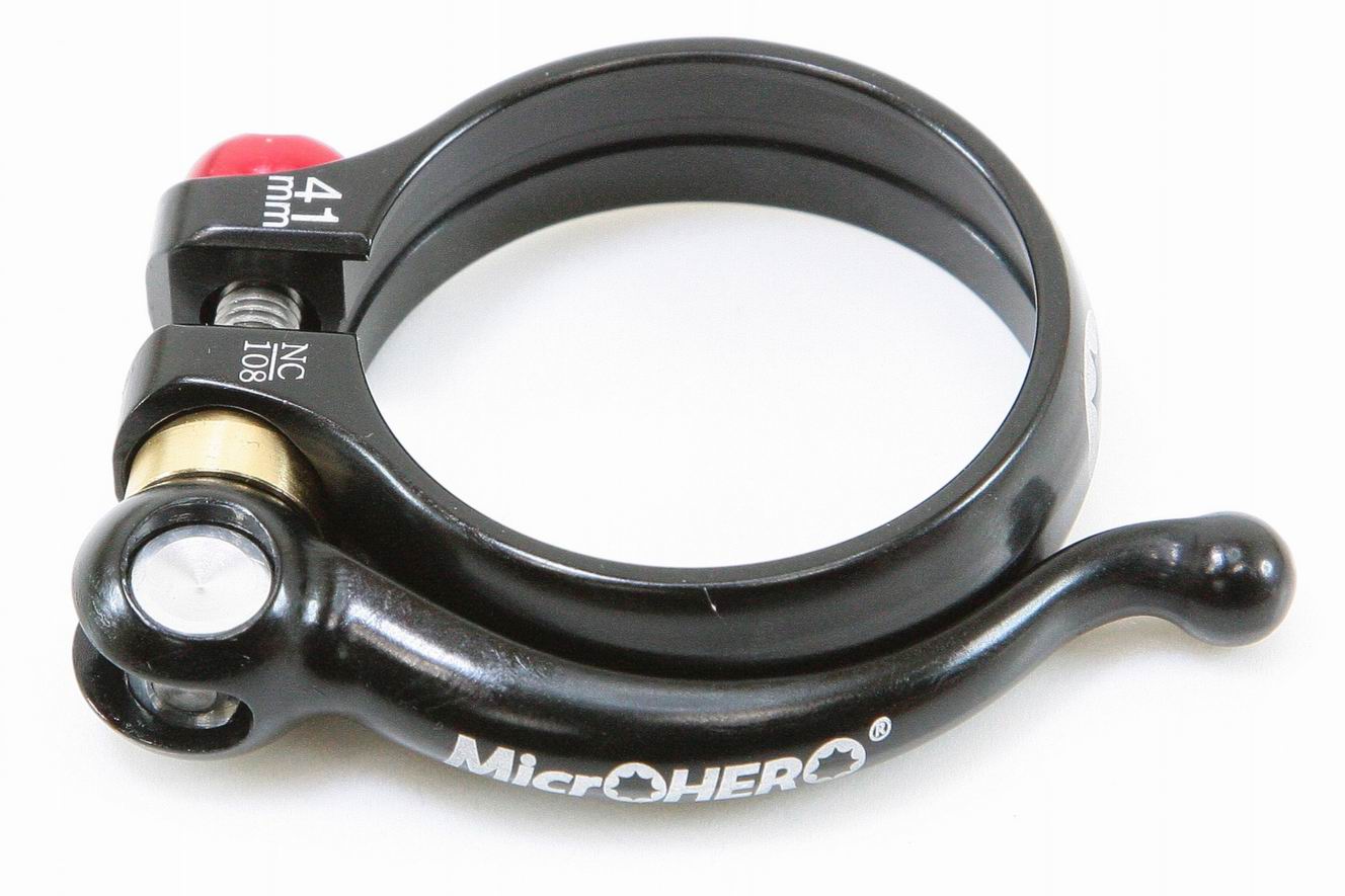 【即納】MicrOHERO 完全CNC 軽量30g アルミ合金 削り出し シートクランプ Φ41mm NC-108 ブラック★ダホン（DAHON） BD-1などに★自転車 自転車パーツ