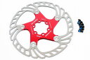 【即納】【超軽量85g】【MTB/ROAD 両用】MicrOHERO 2ピース F1 フローティングディスク ローター　140mmサイズ　1枚　レッド　ステンレス／マグネシウム合金