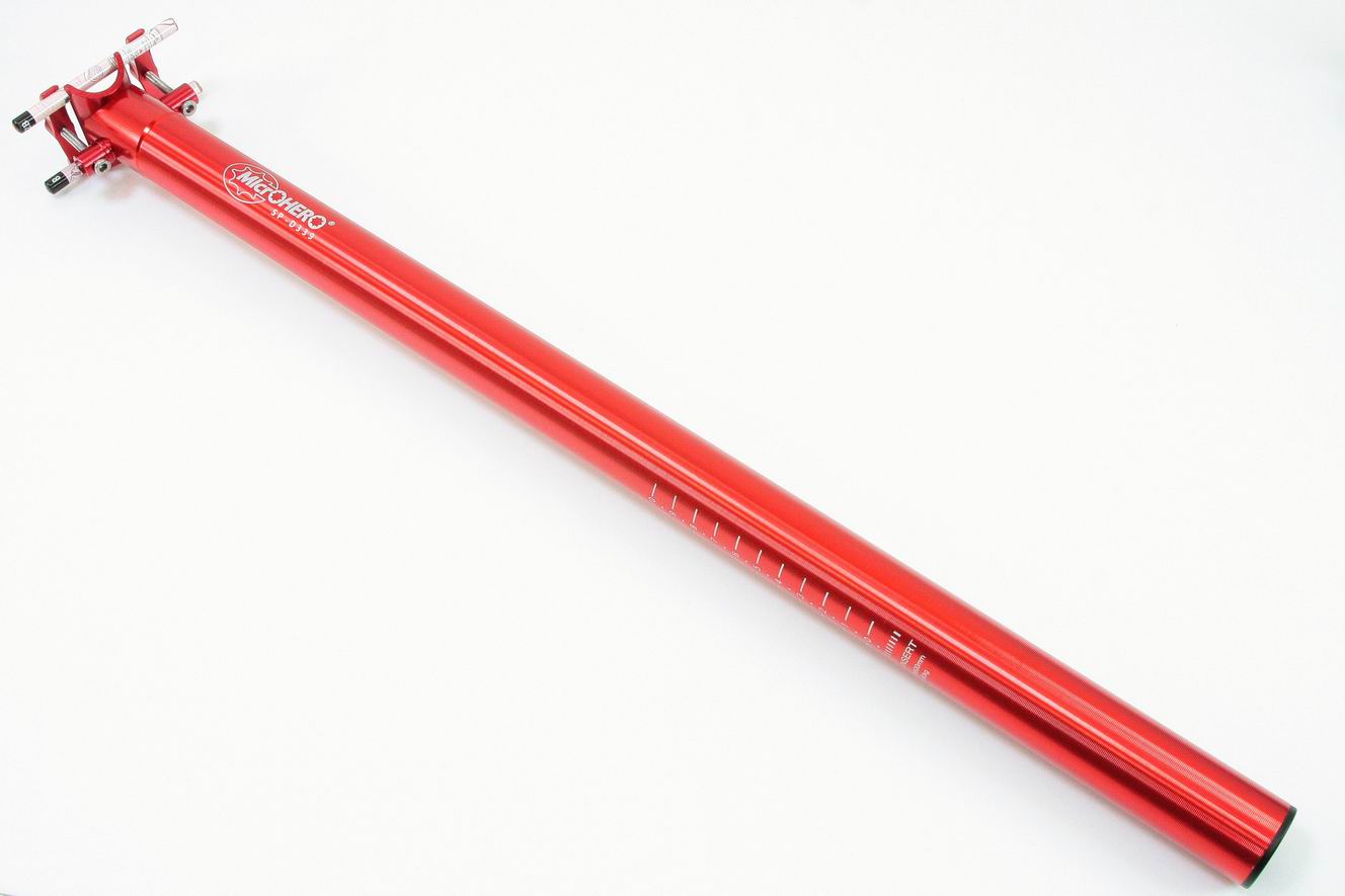 【即納】】超軽量330g】MicrOHERO　シートポスト　Φ33.9/600mm RED　レッド★ ...