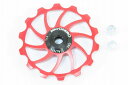 【即納】マイクロヒーロー MicrOHERO 超回る セラミックベアリング アルミ プーリー 14T ★レッド★自転車 自転車パーツ